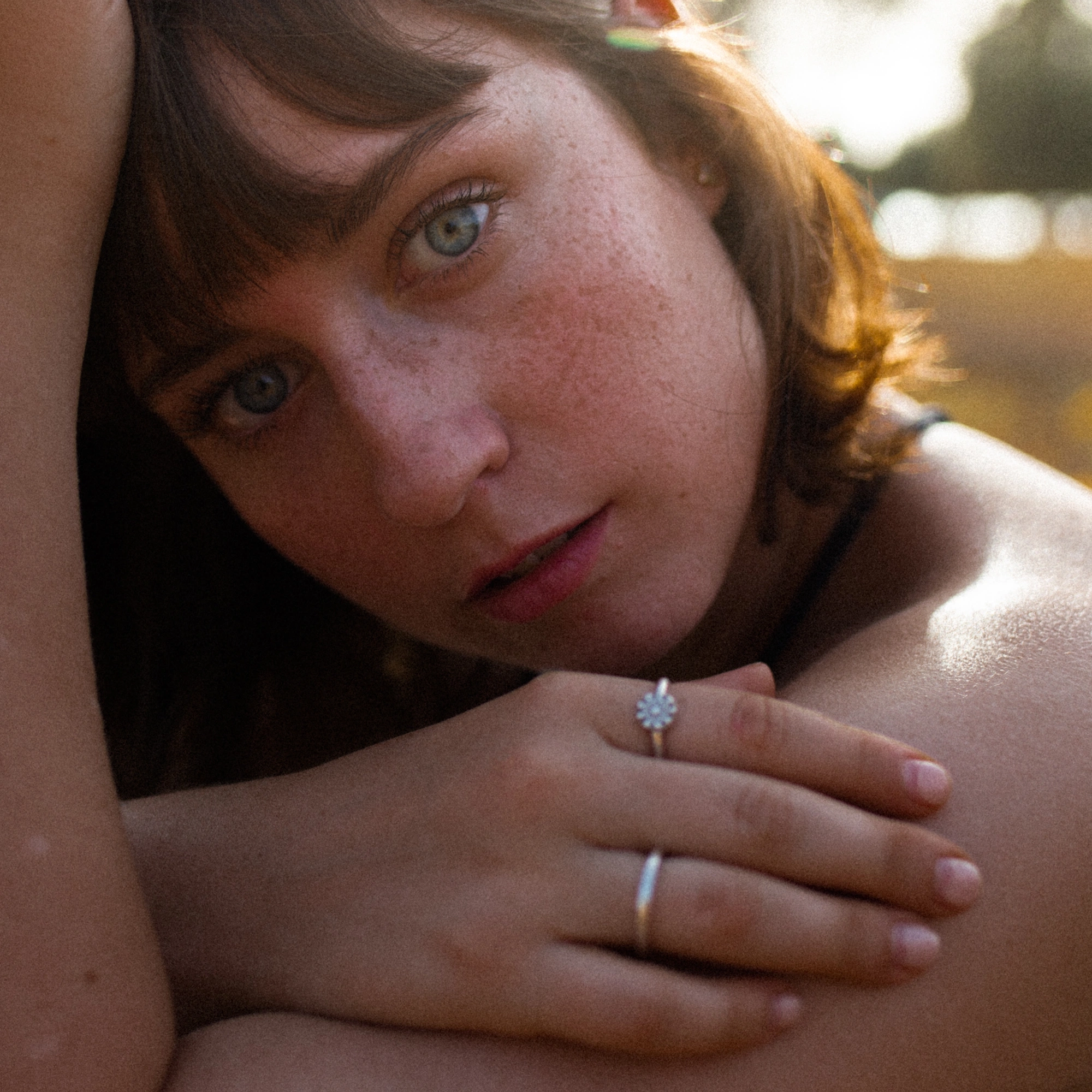 portrait of a woman in soft, warm lighting