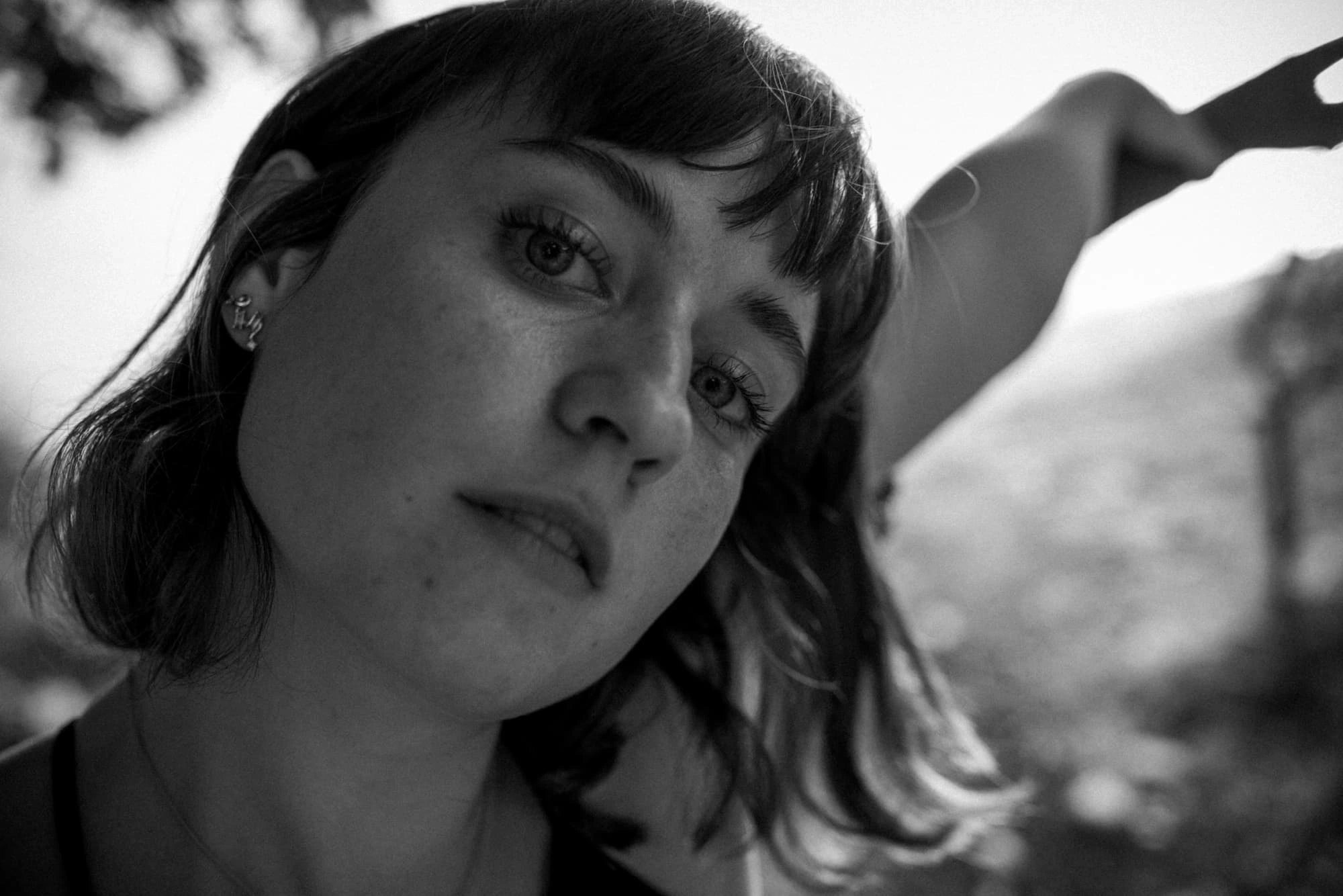 black and white portrait of a woman 